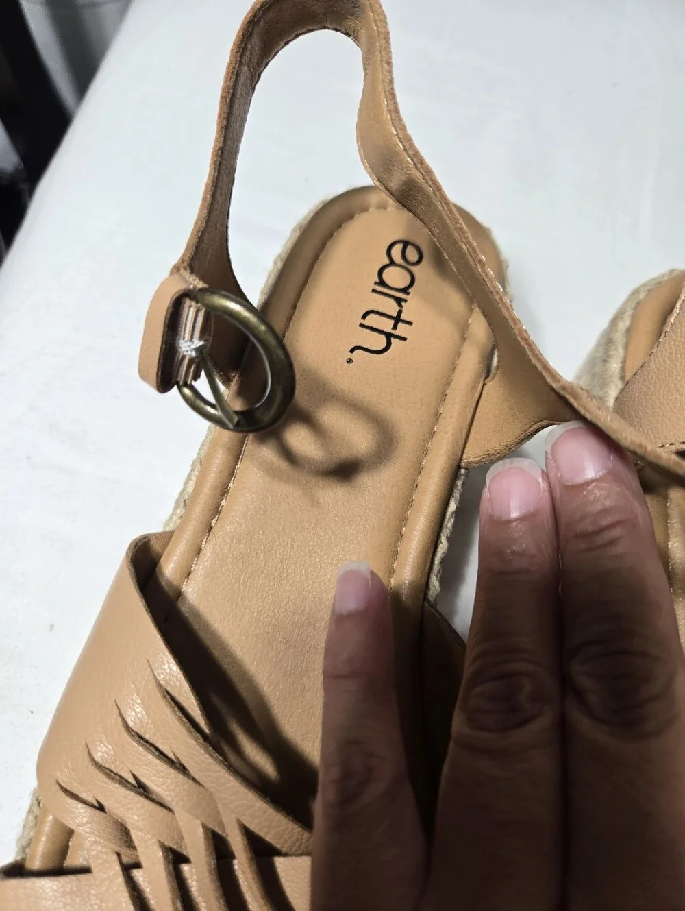 Earth Hilda Women's Platform Espadrille Sz 10 Like New Tan